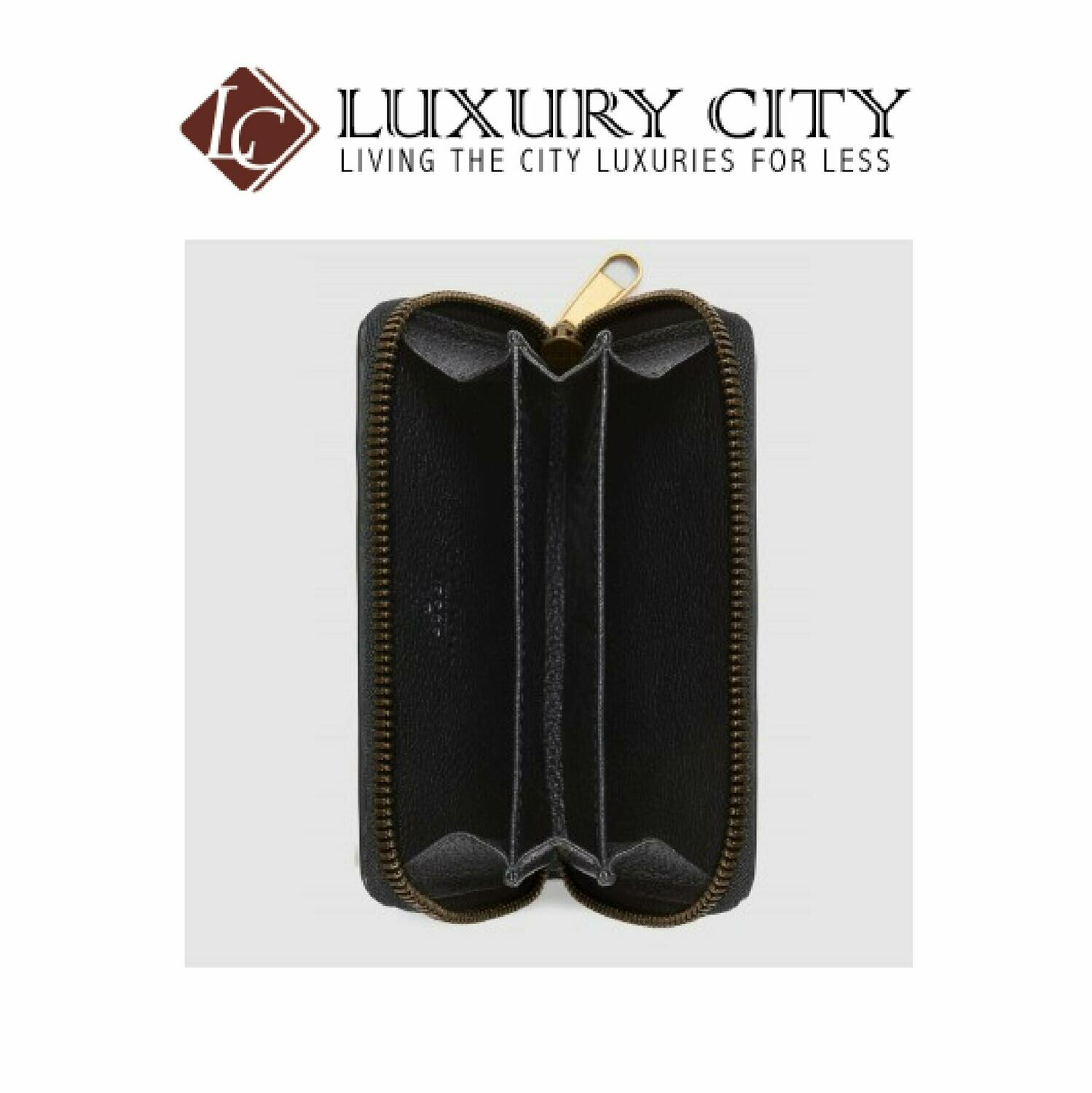 [Luxury City] Gucci Print Leather Card Case Black Gucci- 496319