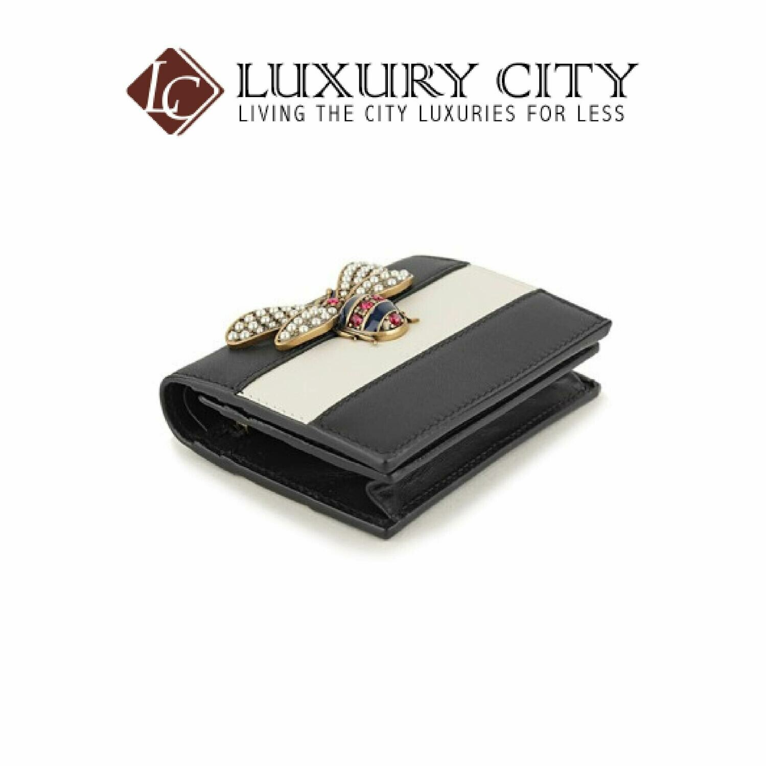 [Luxury City] Gucci Queen Margaret GG Card Case Wallet Black Gucci-476072