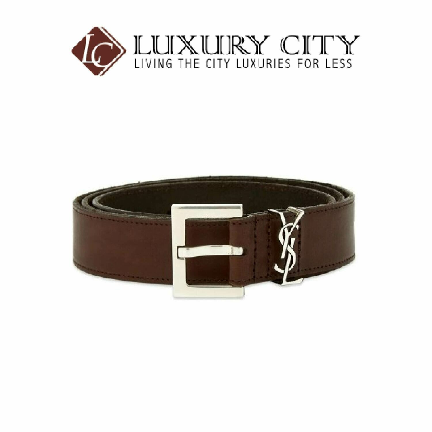 [Luxury City] Saint Laurent YSL Leather Belt Brown YSL-554773