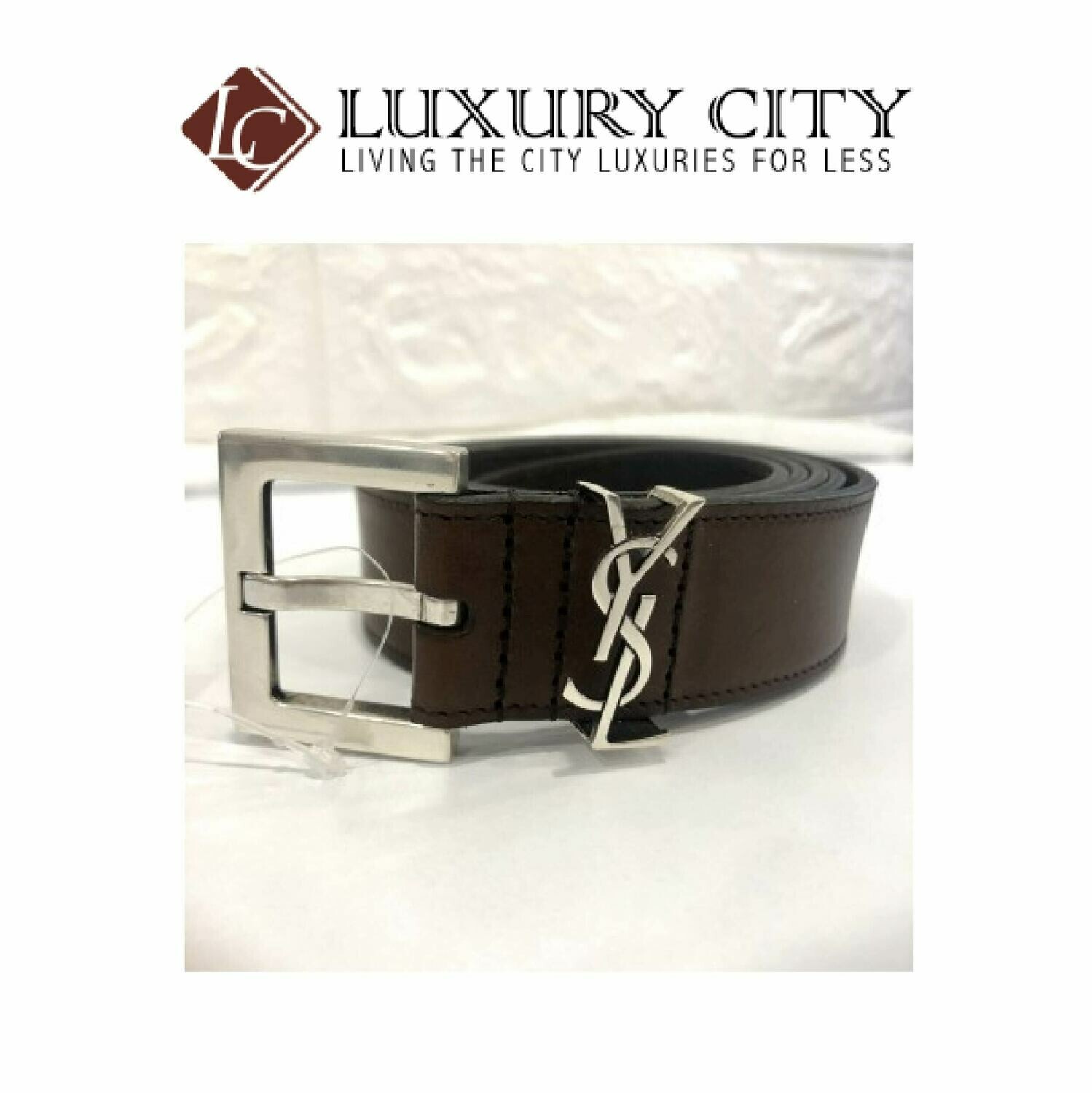 [Luxury City] Saint Laurent YSL Leather Belt Brown YSL-554773