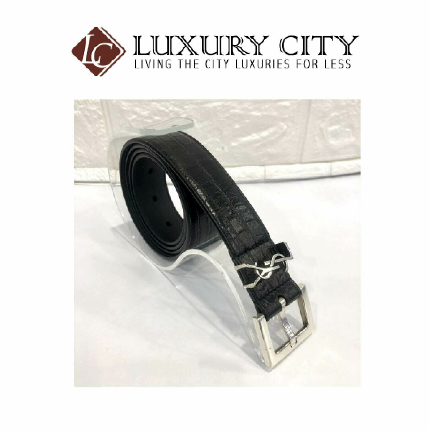[Luxury City] Saint Laurent Monogram Belt In Grained Leather YSL-554773