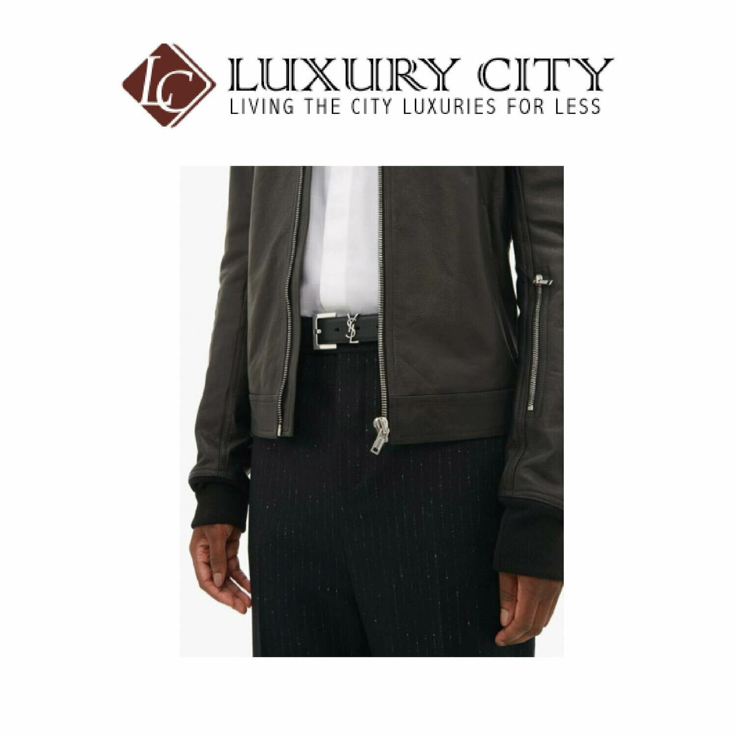 [Luxury City] Saint Laurent Monogram Belt In Grained Leather YSL-554773