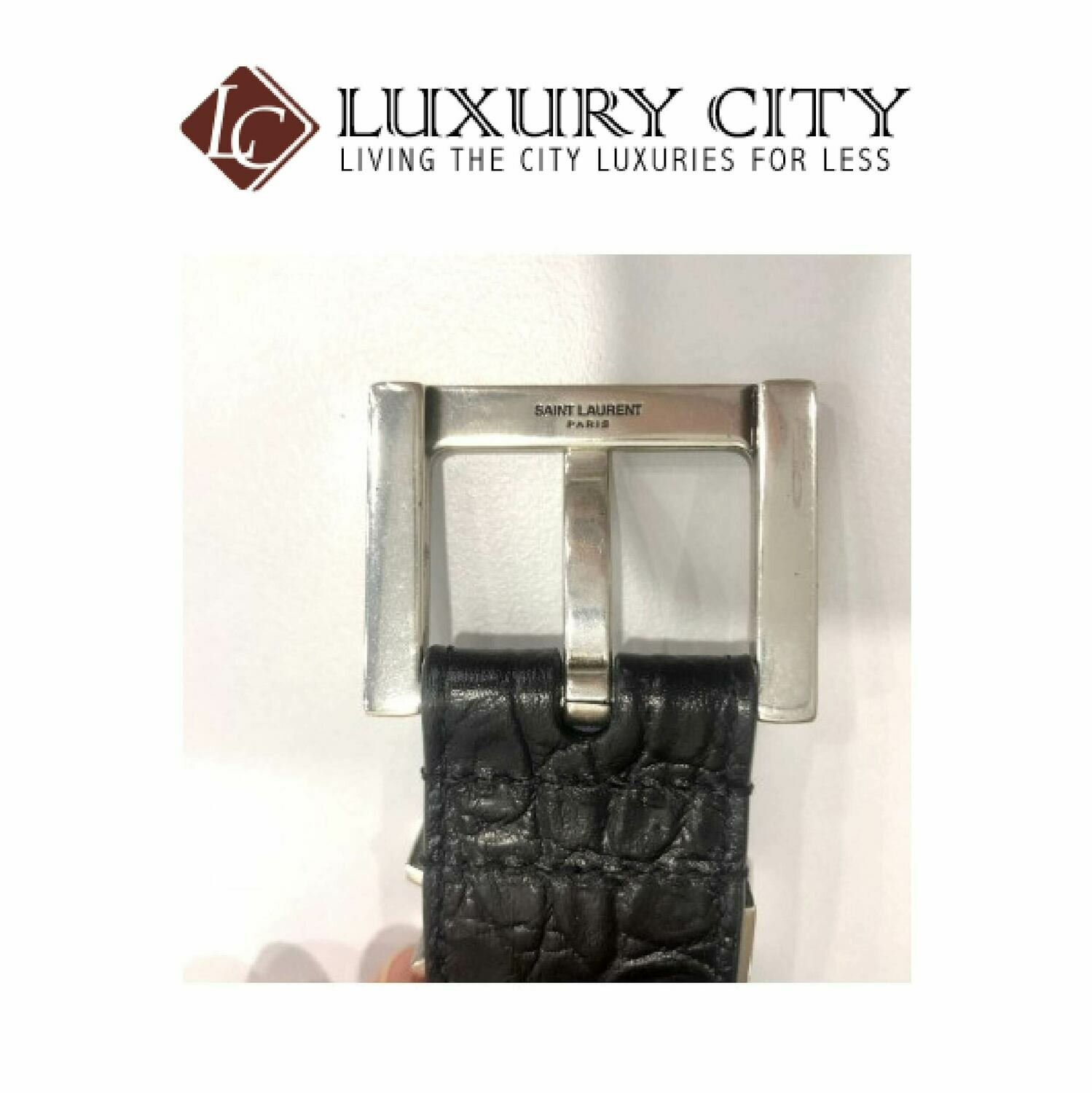 [Luxury City] Saint Laurent Monogram Belt In Grained Leather YSL-554773