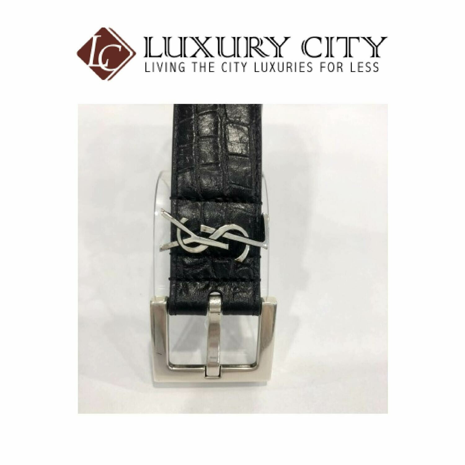 [Luxury City] Saint Laurent Monogram Belt In Grained Leather YSL-554773