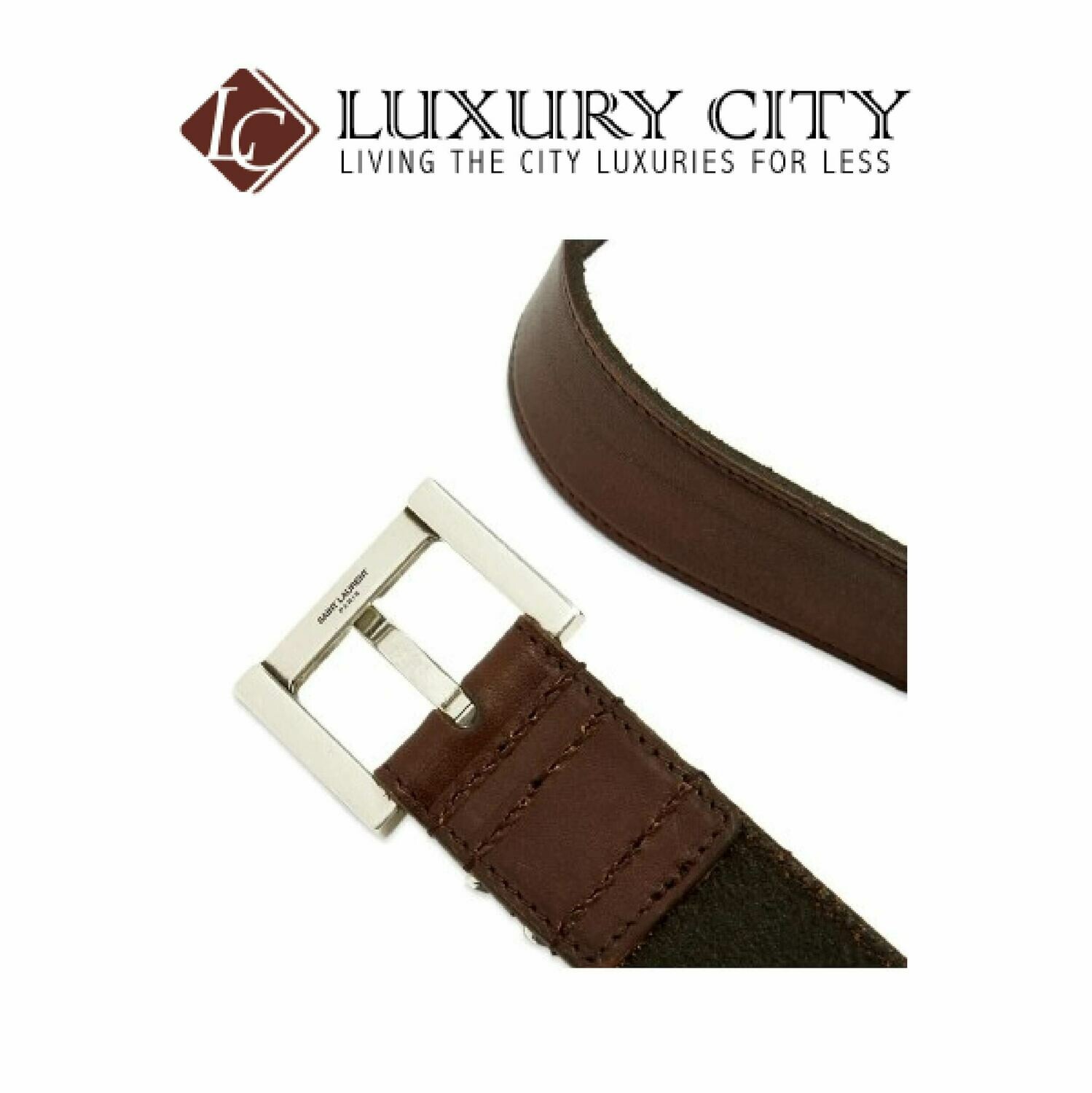 [Luxury City] Saint Laurent YSL Leather Belt Brown YSL-554773