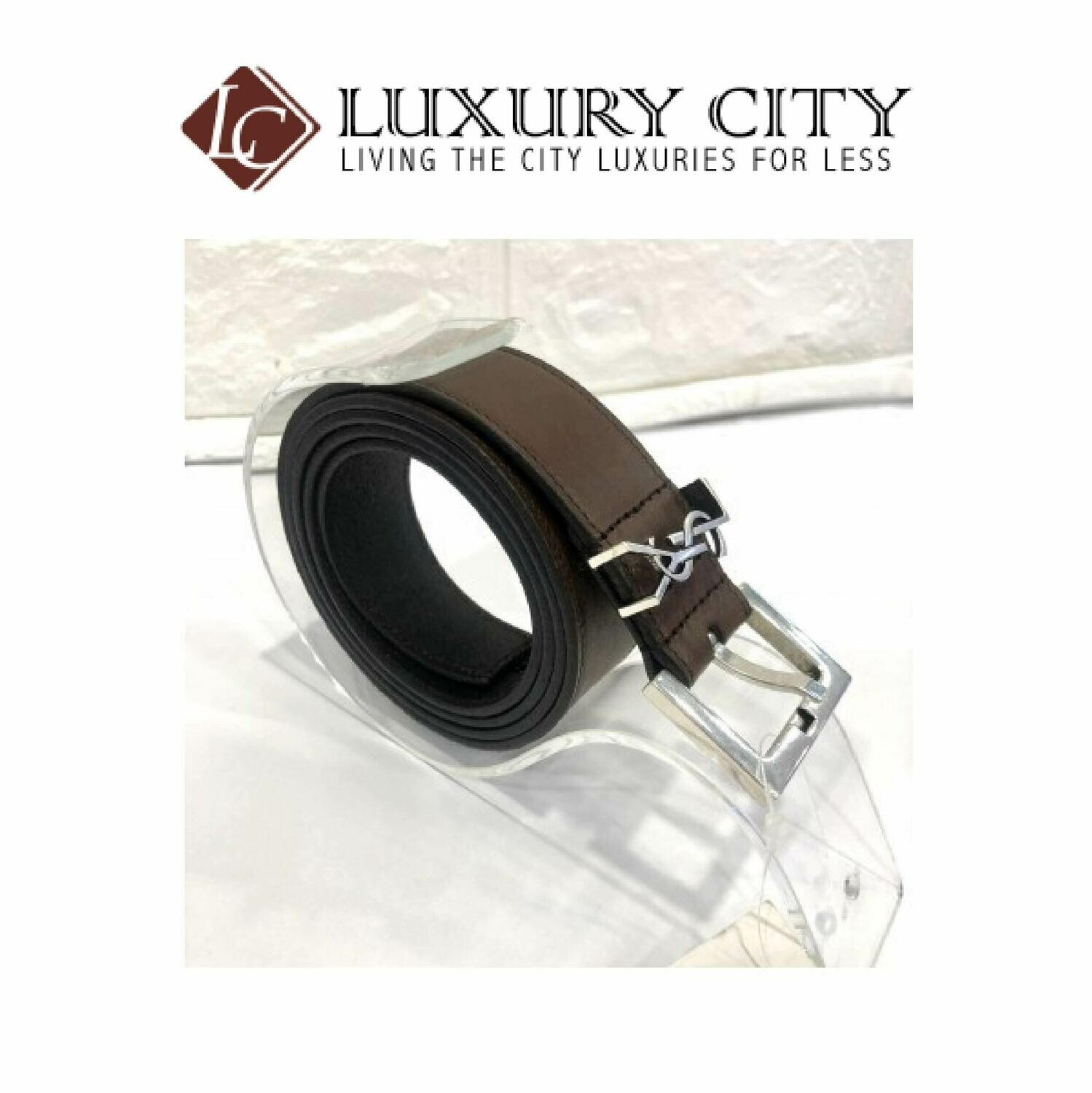 [Luxury City] Saint Laurent YSL Leather Belt Brown YSL-554773