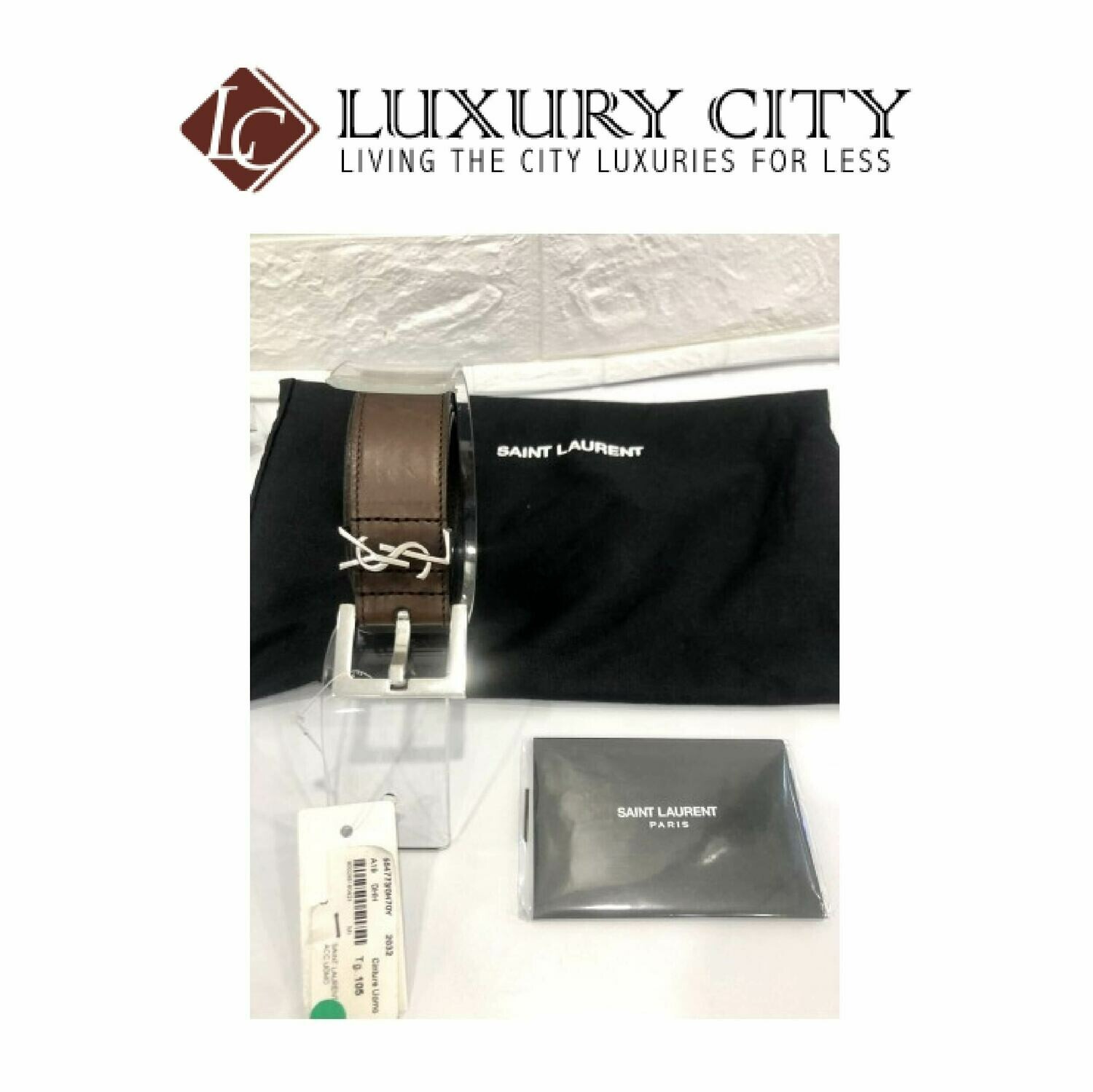 [Luxury City] Saint Laurent YSL Leather Belt Brown YSL-554773