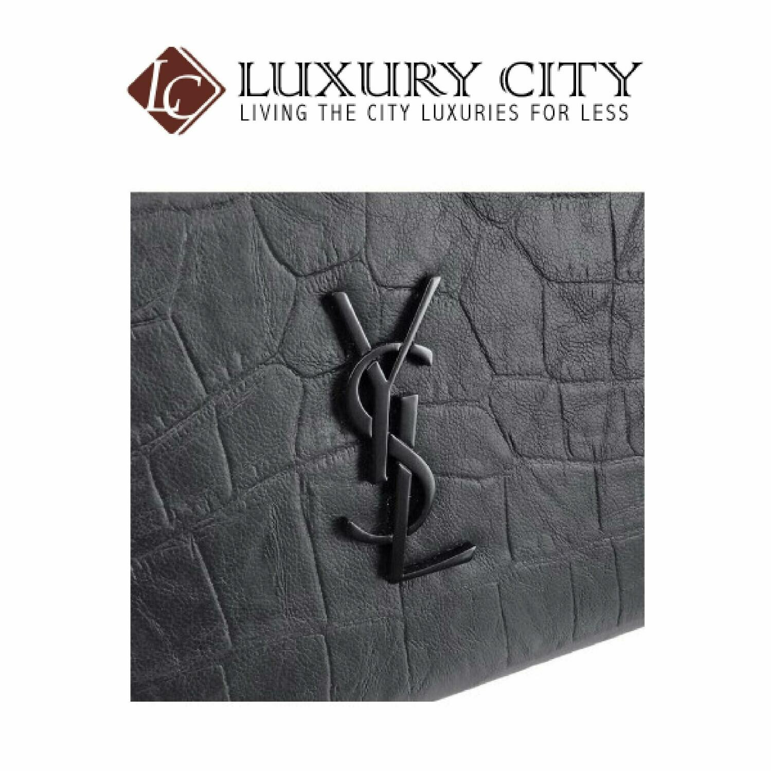 [Luxury City] Saint Laurent Monogram Zip Wallet In Crocodile Embossed Leather YSL-529899