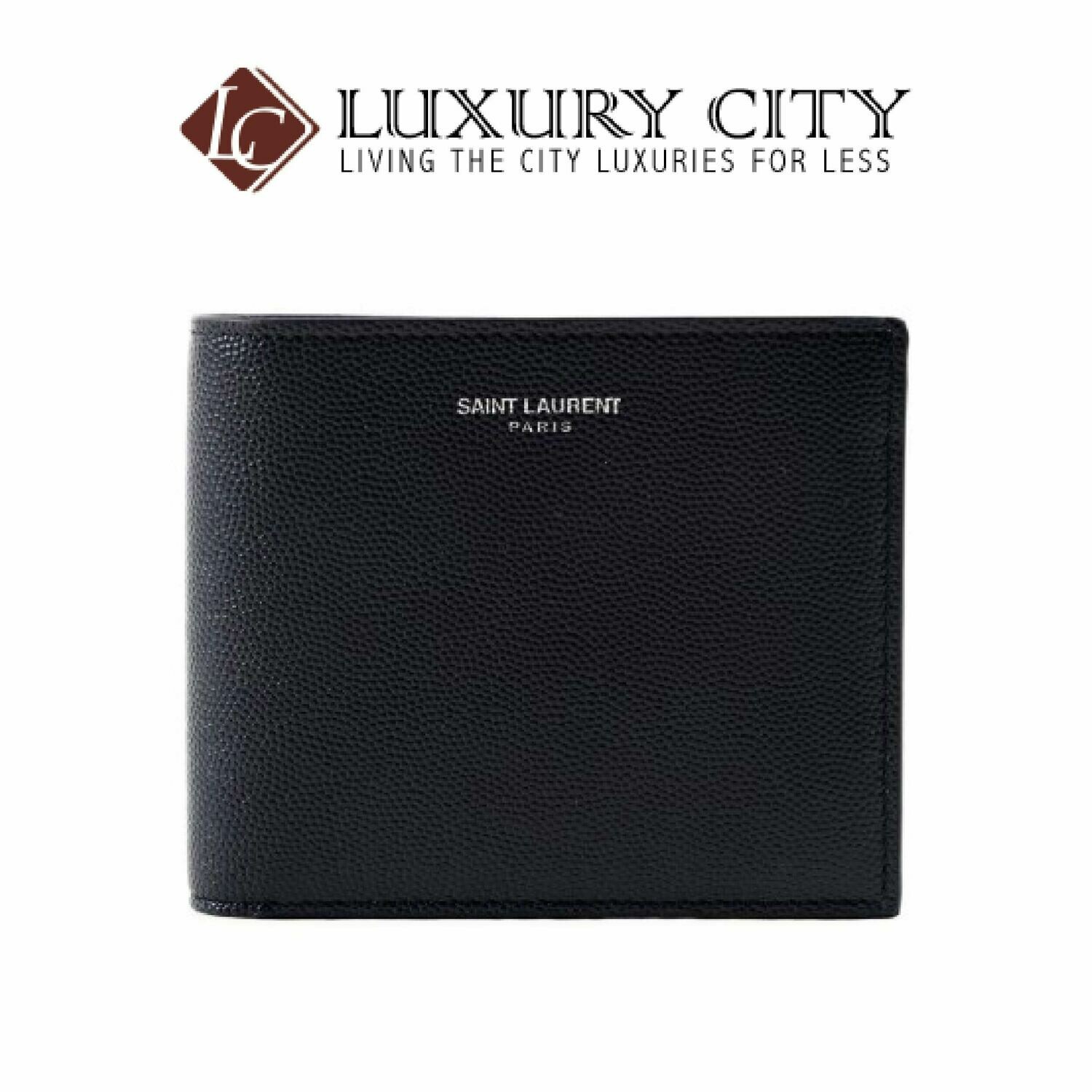 [Luxury City] Saint Laurent East/West Wallet In Grain De Poudre Embossed Leather Black YSL-396307