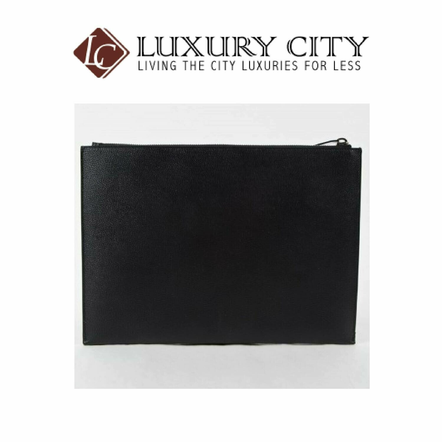 [Luxury City] Saint Laurent Zipped Tablet Holder In Grain De Pourde Embossed Leather Black YSL-397294