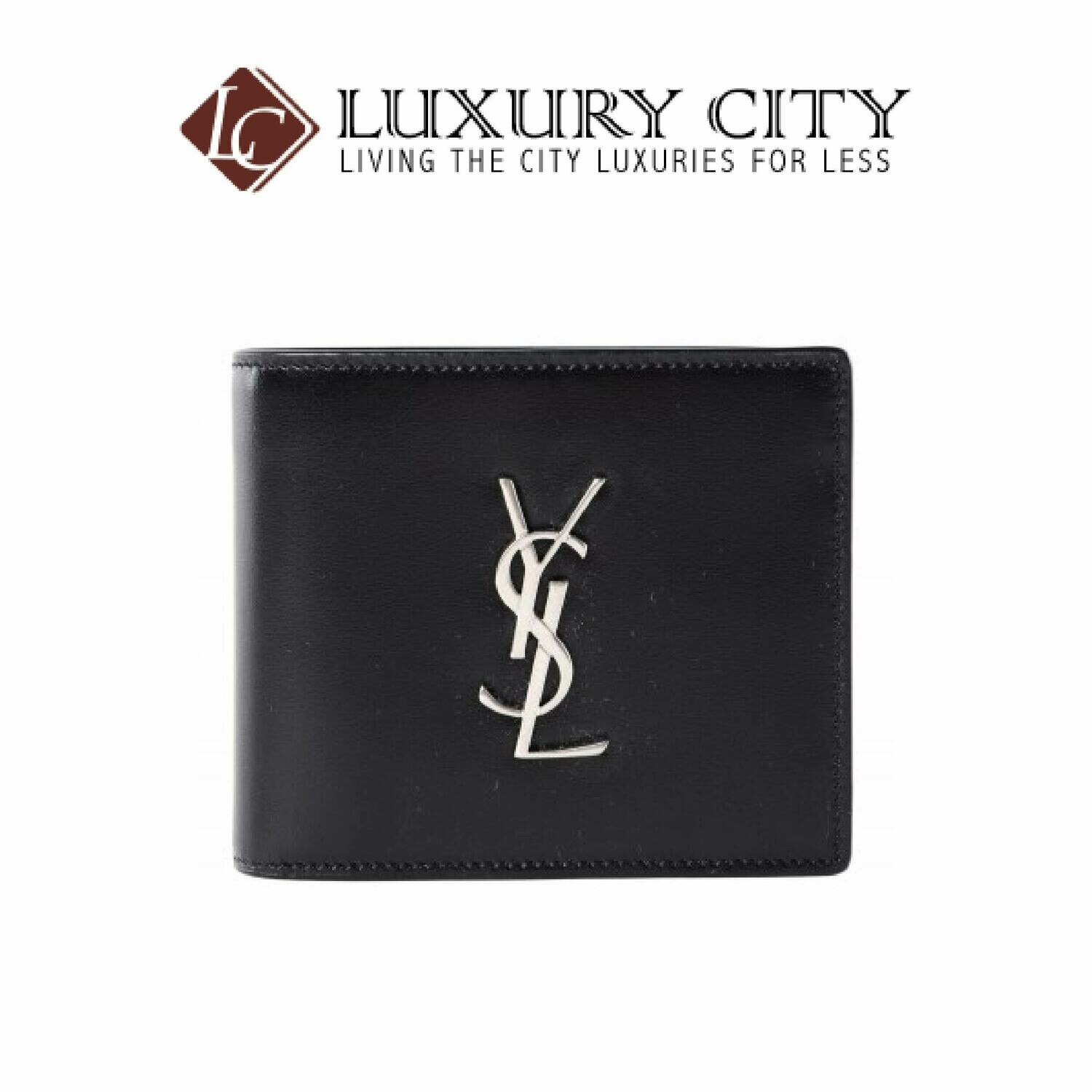 [Luxury City] Saint Laurent Monogramme Logo Folio Wallet YSL-453276 (Black)