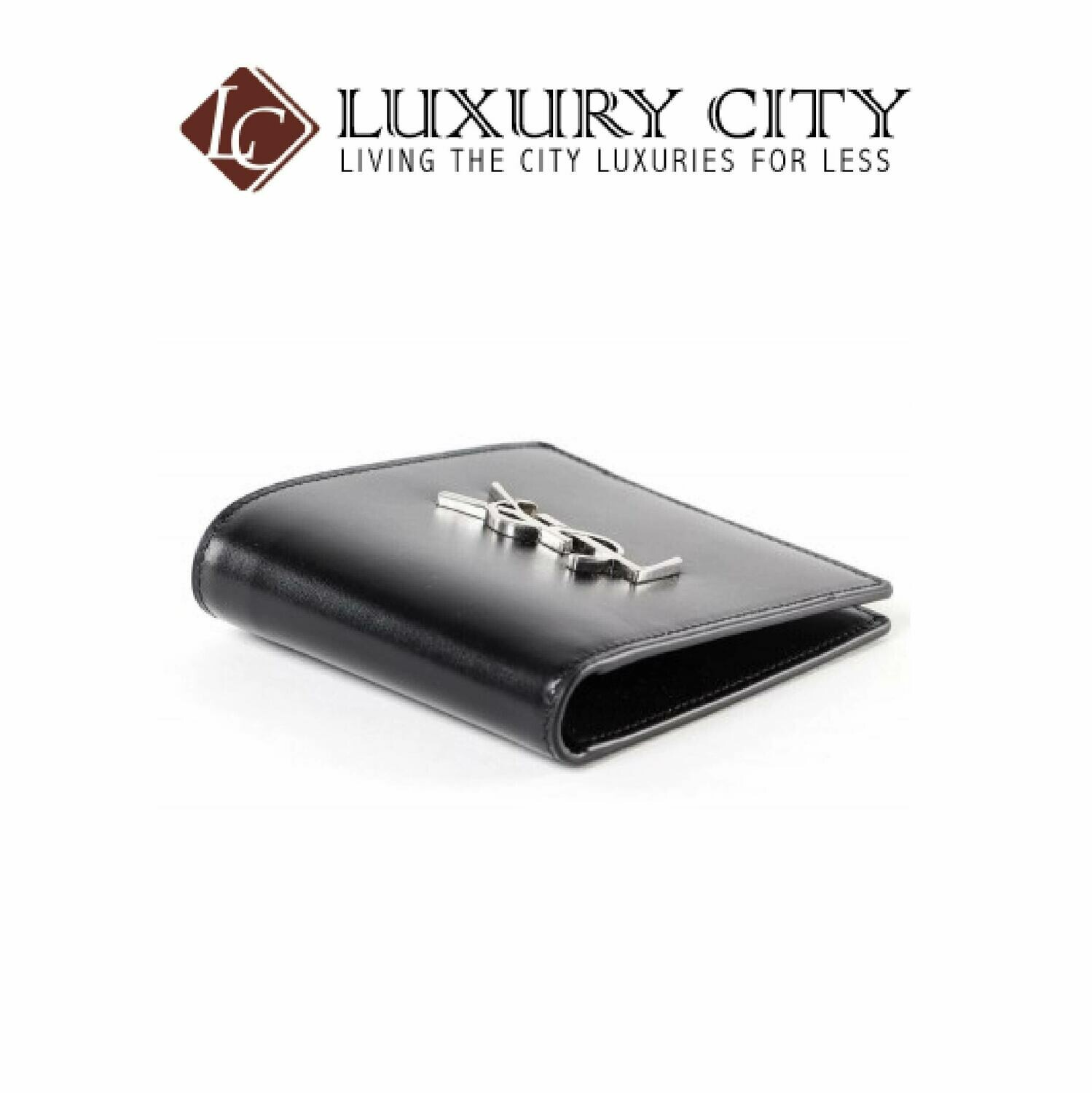 [Luxury City] Saint Laurent Monogramme Logo Folio Wallet YSL-453276 (Black)