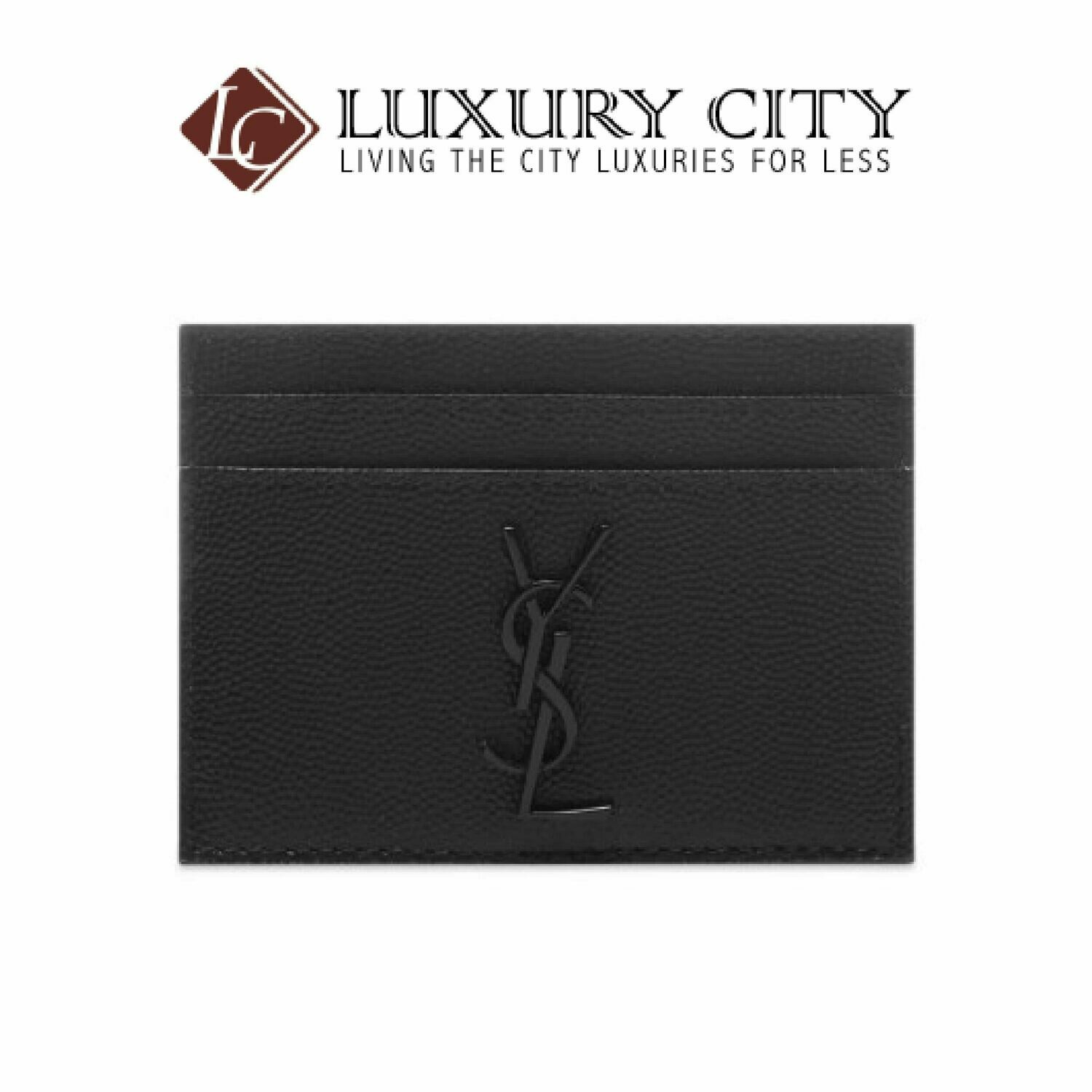 [Luxury City] Saint Laurent YSL Metal Logo Card Holder Black YSL-485631