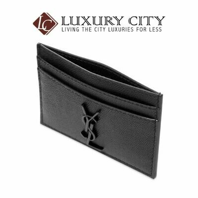 [Luxury City] Saint Laurent YSL Metal Logo Card Holder Black YSL-485631