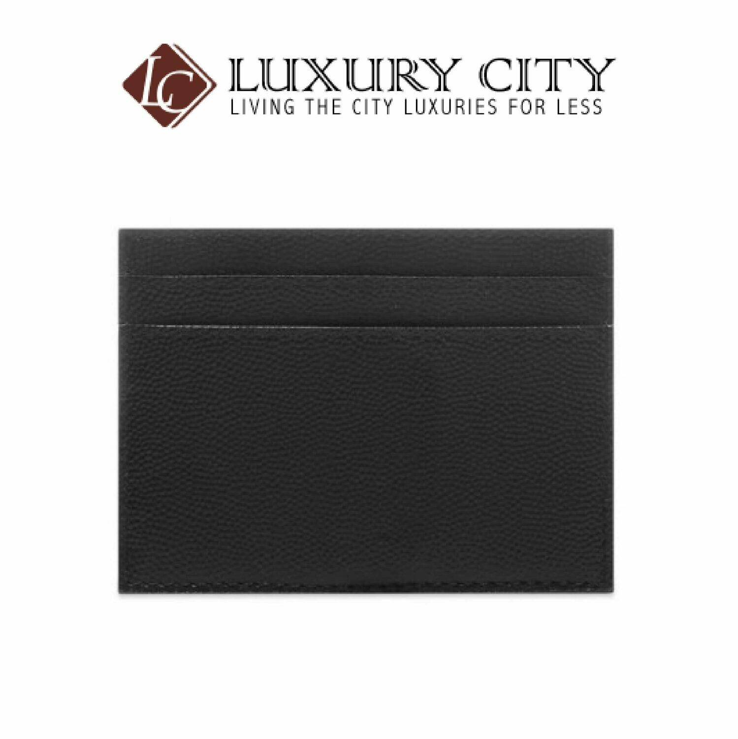 [Luxury City] Saint Laurent YSL Metal Logo Card Holder Black YSL-485631
