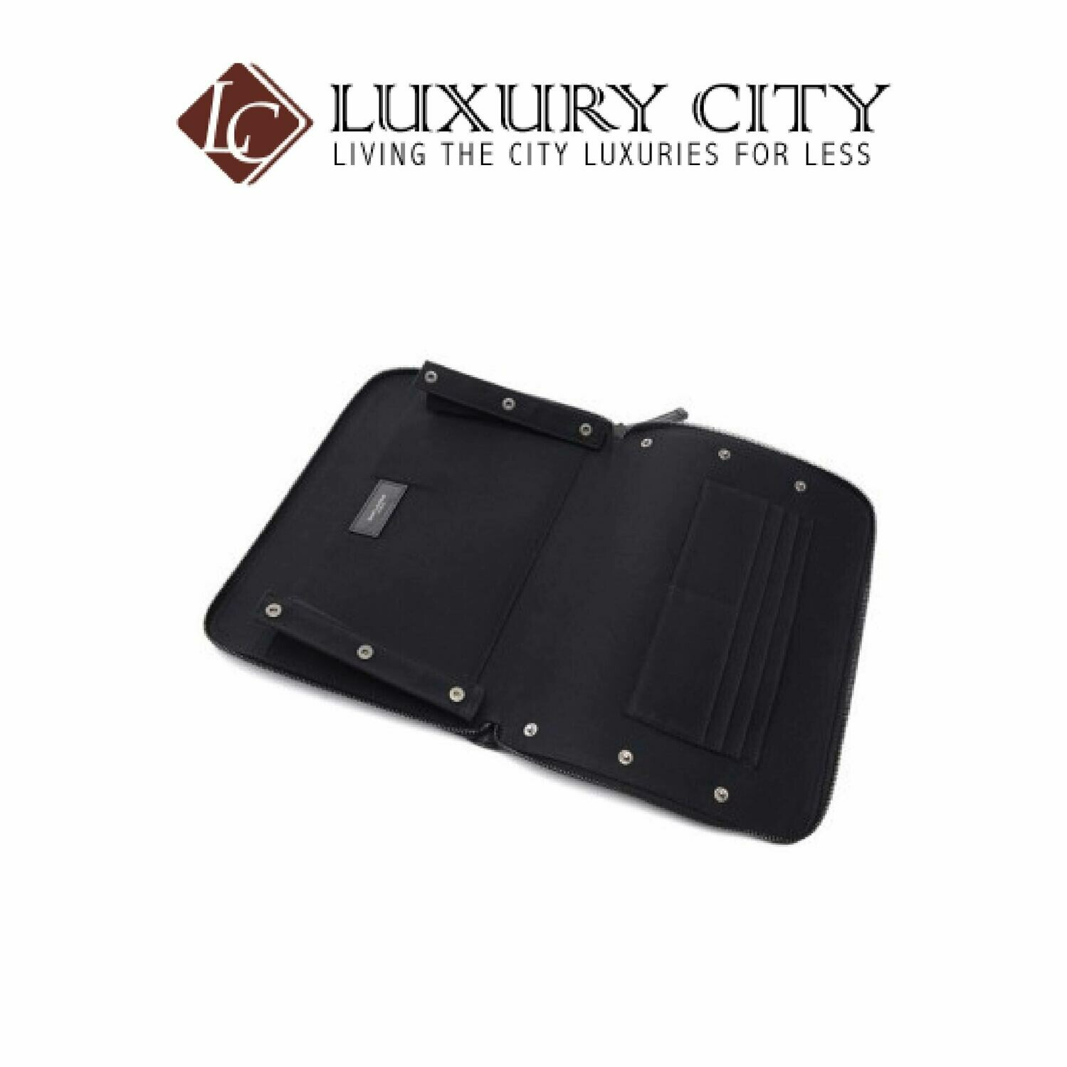 [Luxury City] Saint Laurent Monogram Tablet Holder In Crocodile Embossed Leather Black YSL-529862