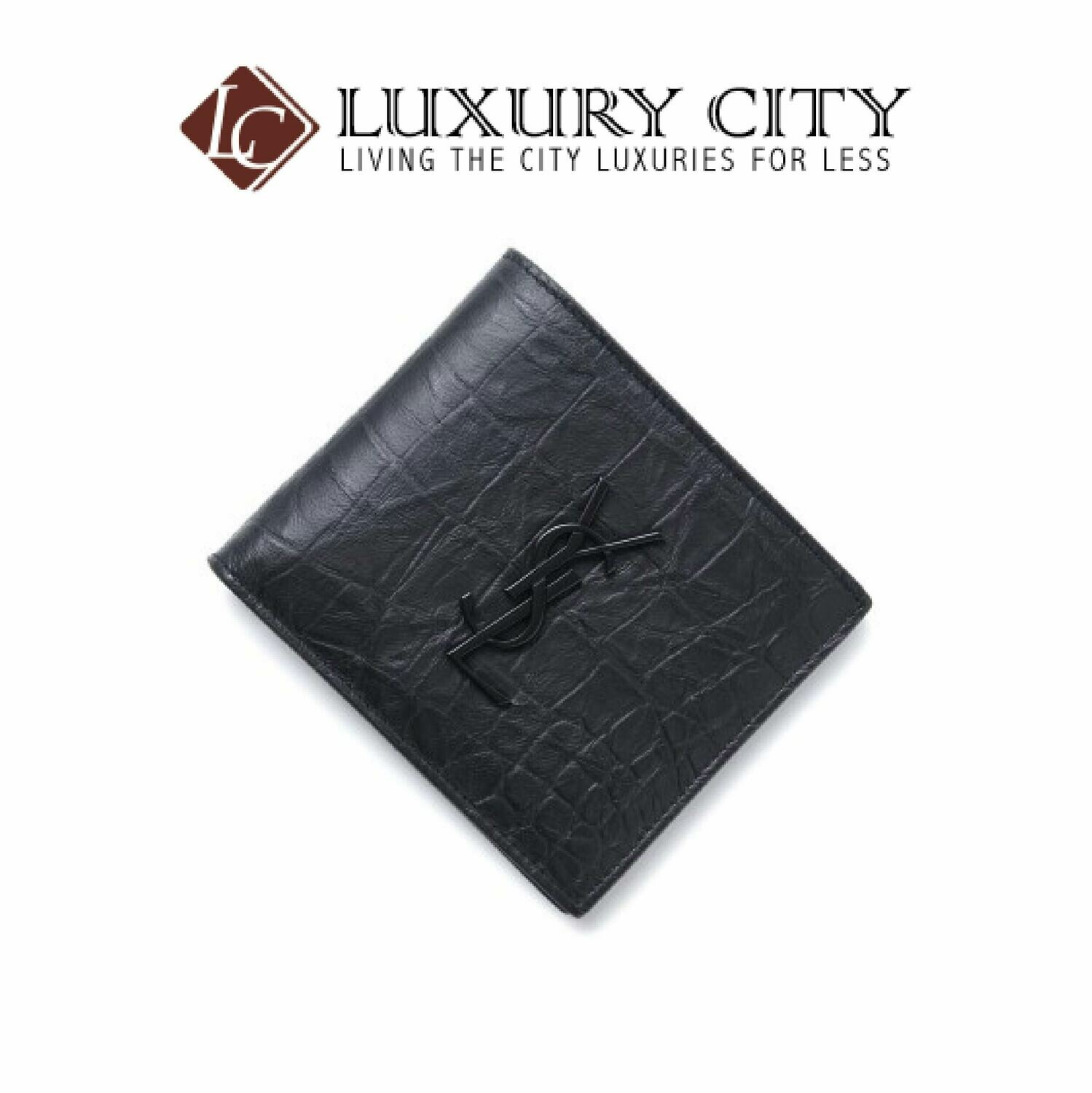[Luxury City] Saint Laurent Monogramme Logo Folio Wallet YSL-453276 (Black)