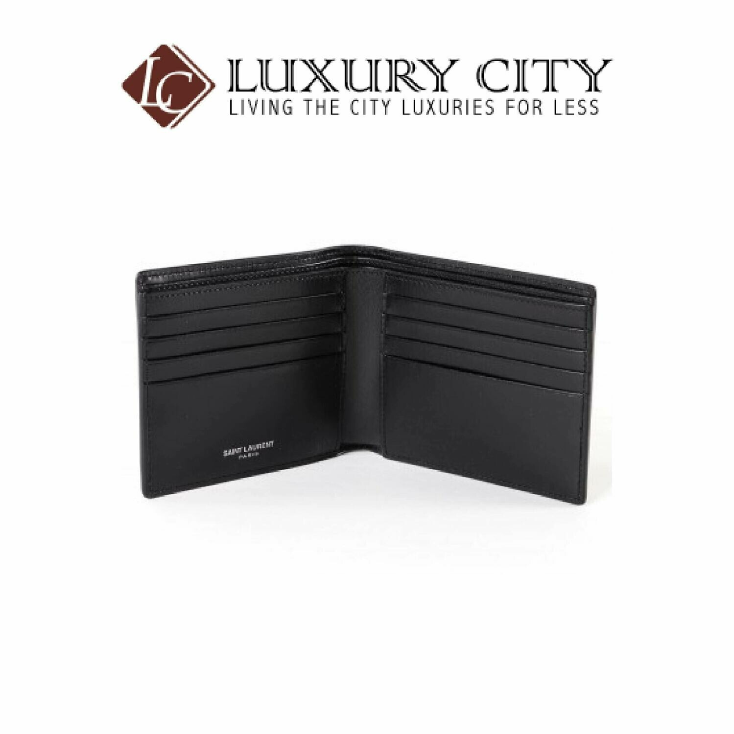 [Luxury City] Saint Laurent Monogramme Logo Folio Wallet YSL-453276 (Black)