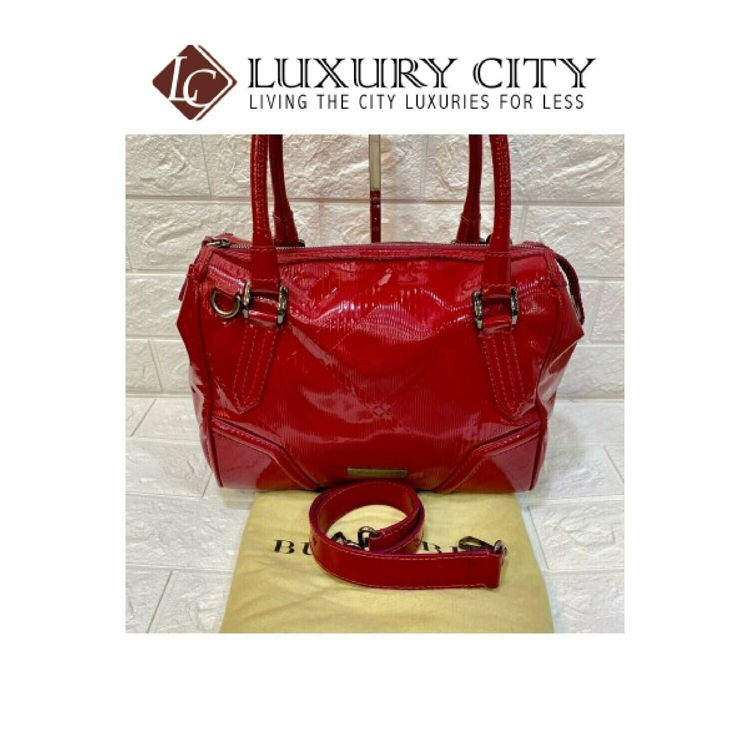 [Luxury City] Preloved Burberry Patent Leather 2 Ways Carry Bag