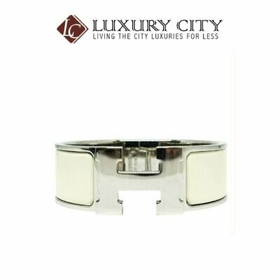 [Luxury City] Preloved Authentic Hermes White Chic Clac H Bracelet