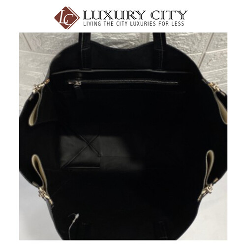 [Luxury City] Preloved Celine Black Leather Vertical Gusset Zip Cabas Tote Bag (Black)