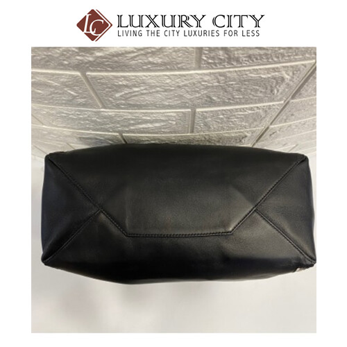 [Luxury City] Preloved Celine Black Leather Vertical Gusset Zip Cabas Tote Bag (Black)