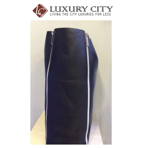 [Luxury City] Preloved Celine Black Leather Vertical Gusset Zip Cabas Tote Bag (Black)