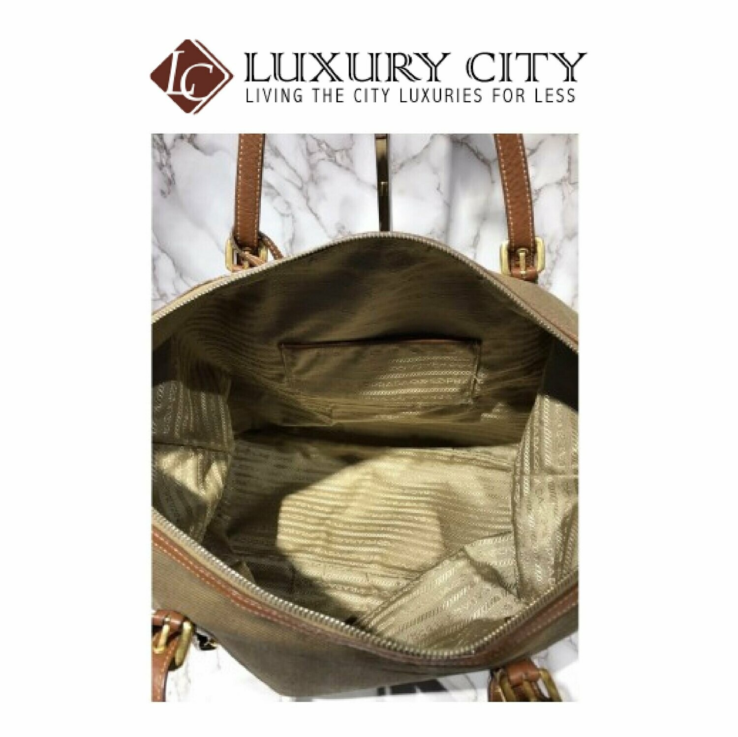 [Luxury City] Preloved Authentic Prada Fabric Handbag