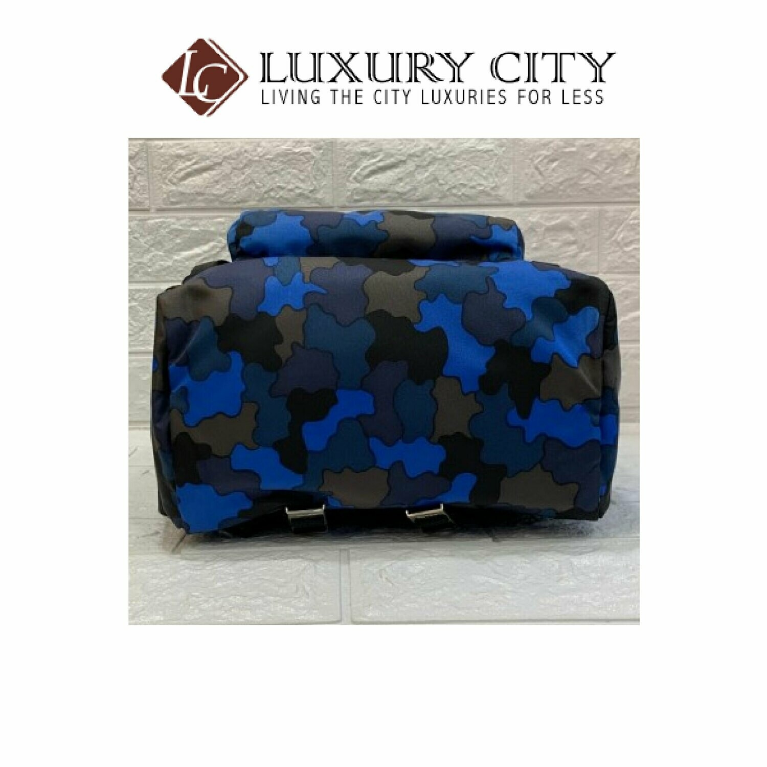 [Luxury City] Preloved Authentic Prada Camouflage Backpack Men Blue
