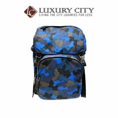 [Luxury City] Preloved Authentic Prada Camouflage Backpack Men Blue