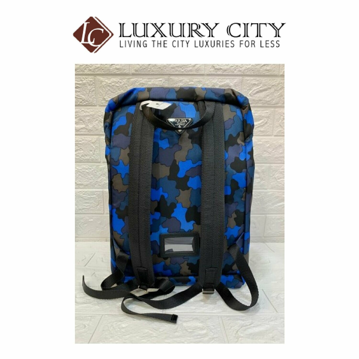 [Luxury City] Preloved Authentic Prada Camouflage Backpack Men Blue