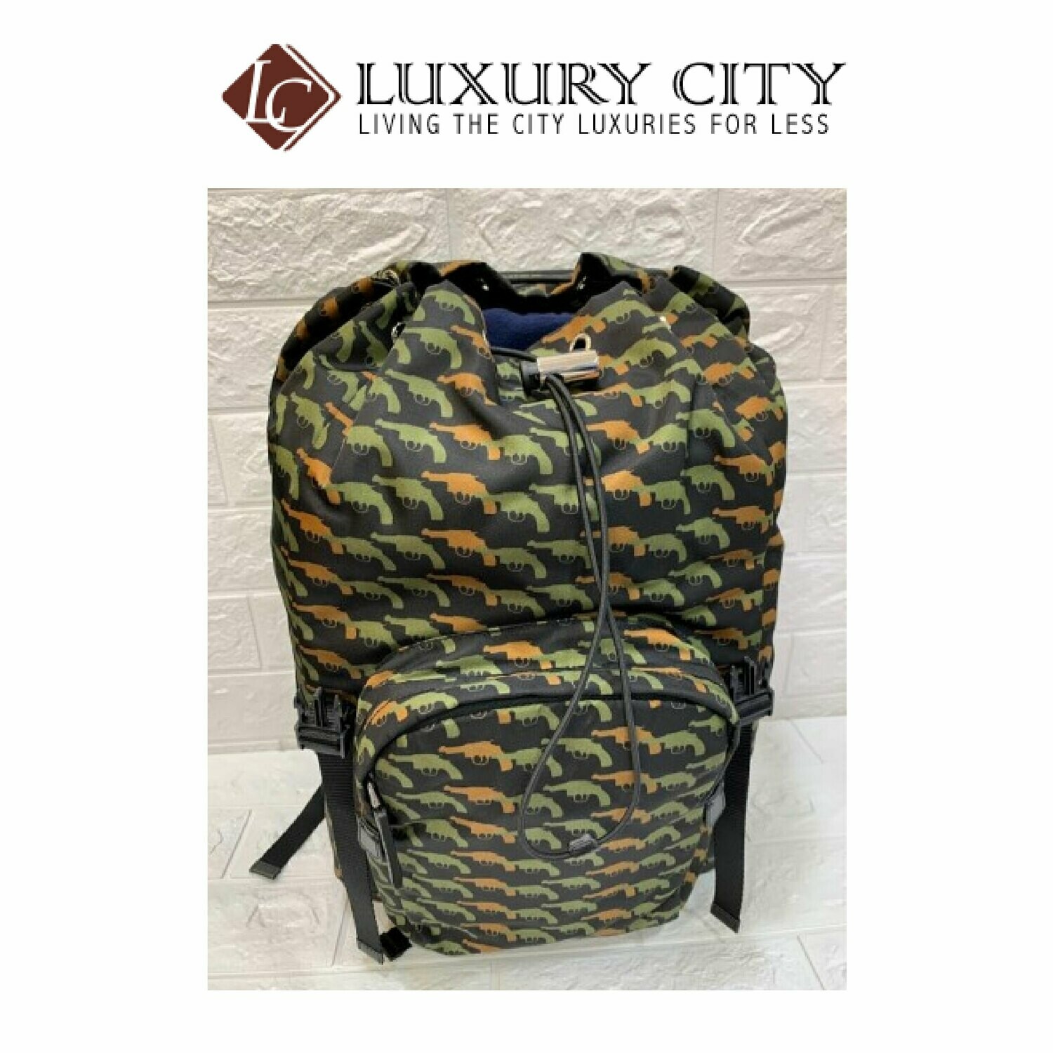 [Luxury City] Preloved Authentic Prada Gun Print Nylon Backpack