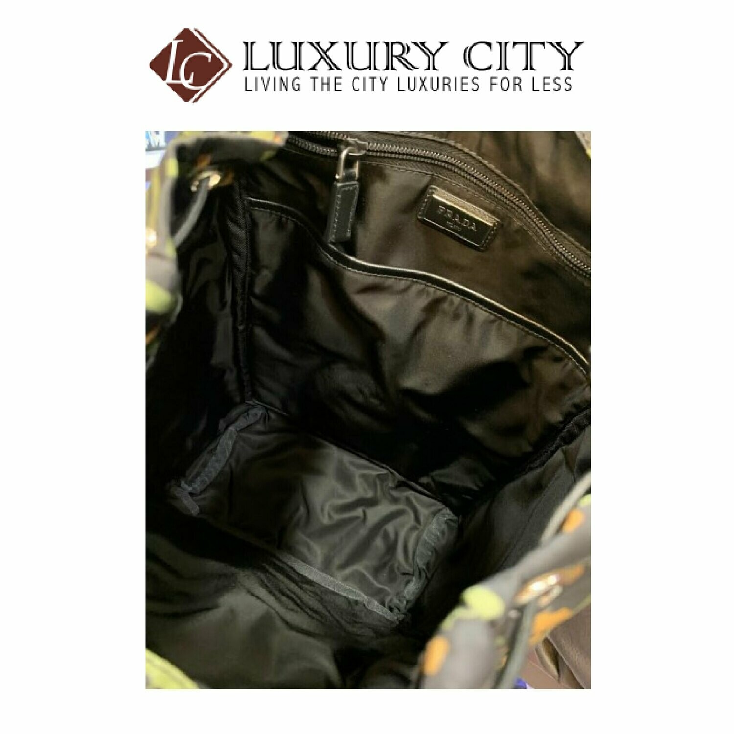 [Luxury City] Preloved Authentic Prada Gun Print Nylon Backpack