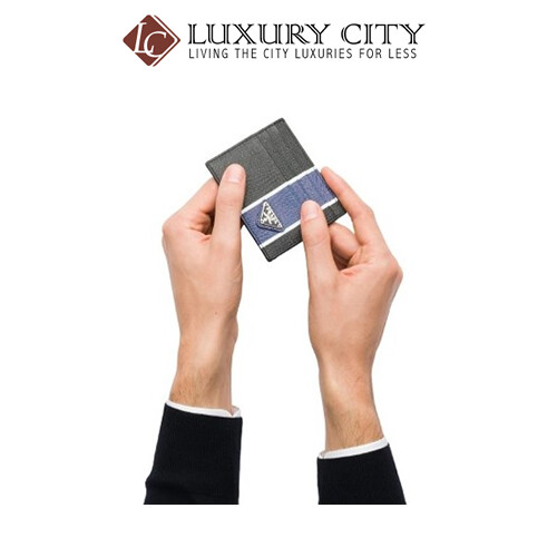 [Luxury City] Prada Saffiano Leather Card Holder Blue Prada-2MC223