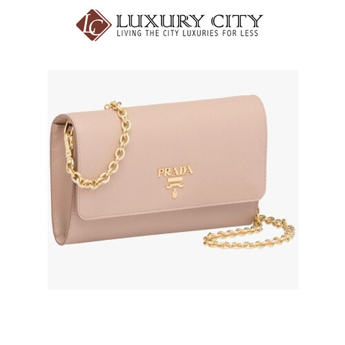 [Luxury City] Prada Saffiano Vernice Plain Long Wallet Prada -1DH002 (NUDE)
