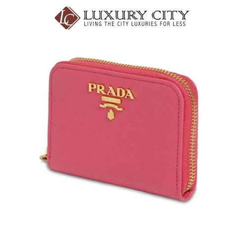[Luxury City] Prada Women&#39;s Small Saffiano Leather Coin Purse Pink Prada-1MM268