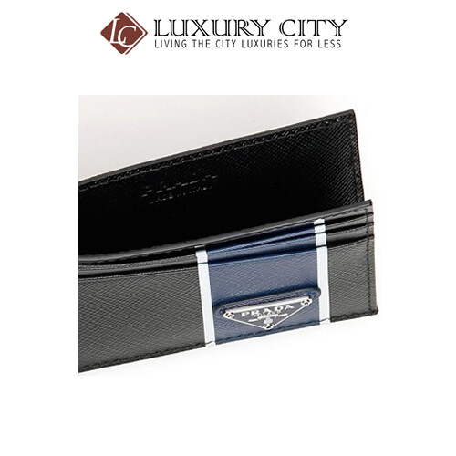 [Luxury City] Prada Saffiano Leather Card Holder Blue Prada-2MC223