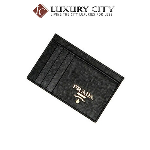 [Luxury City] Prada Saffiano Leather Card Holder Black Prada-1MC053