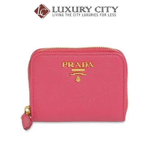 [Luxury City] Prada Women&#39;s Small Saffiano Leather Coin Purse Pink Prada-1MM268