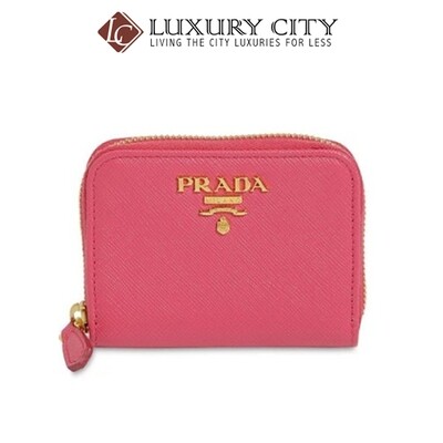 [Luxury City] Prada Women&#39;s Small Saffiano Leather Coin Purse Pink Prada-1MM268