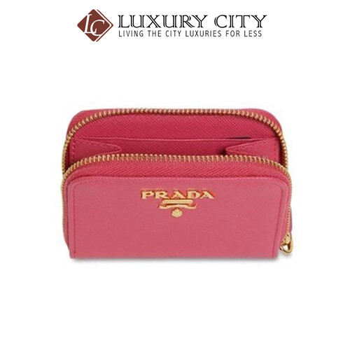 [Luxury City] Prada Women&#39;s Small Saffiano Leather Coin Purse Pink Prada-1MM268