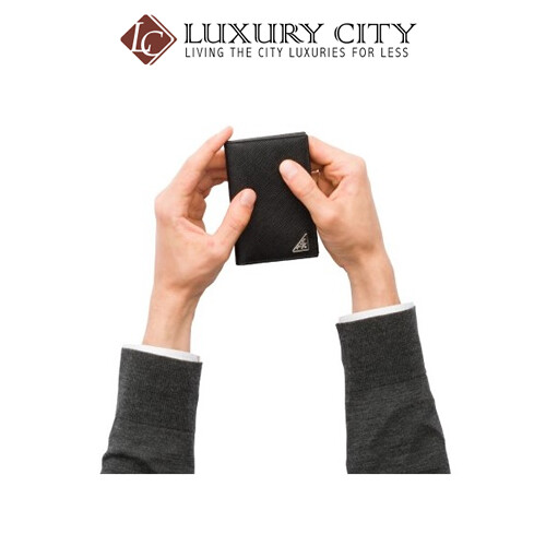 [Luxury City] Prada Leather Card Holder Black Prada-2MC101