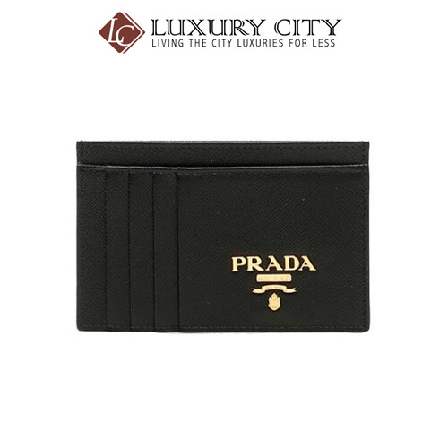 [Luxury City] Prada Saffiano Leather Card Holder Black Prada-1MC053