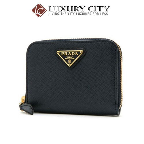 [Luxury City] Prada Saffiano Leather Coin Purse Black Prada-1MM268
