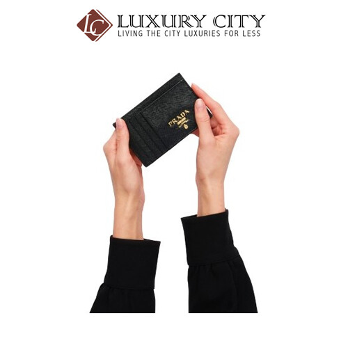 [Luxury City] Prada Saffiano Leather Card Holder Black Prada-1MC053