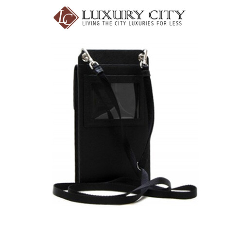 [Luxury City] Prada Saffiano Whale Smartphone Case Shoulder Bag Safi Arno Leather Black Prada-2ZH068