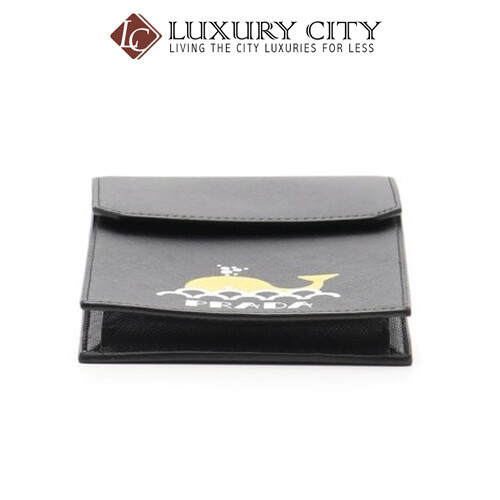 [Luxury City] Prada Saffiano Whale Smartphone Case Shoulder Bag Safi Arno Leather Black Prada-2ZH068