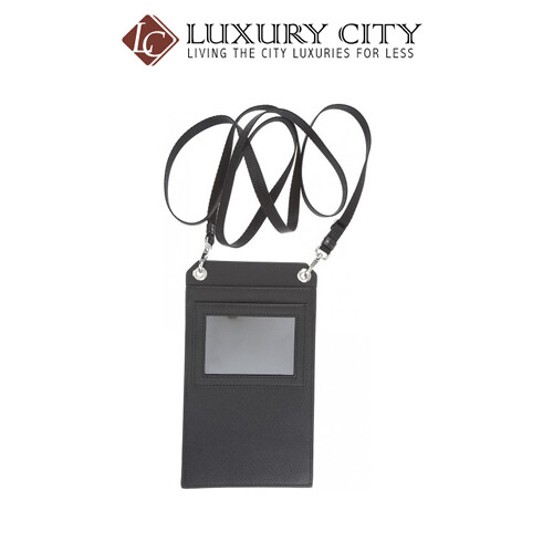 [Luxury City] Prada Saffiano Whale Smartphone Case Shoulder Bag Safi Arno Leather Black Prada-2ZH068