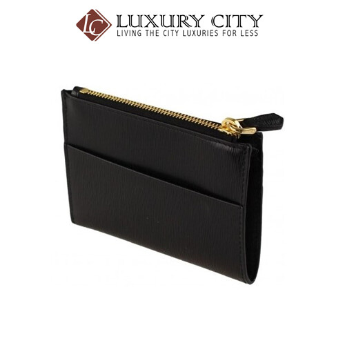 [Luxury City] Prada Women&#39;s Black Vitello Move Leather Card Case Mini Wallet Prada-1MC026