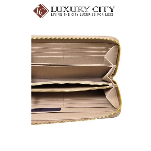 [Luxury City] Prada Saffiano Metal Leather Wallet Round Fastener Long Wallet System Lady&#39;s Light Pink Prada-1ML506